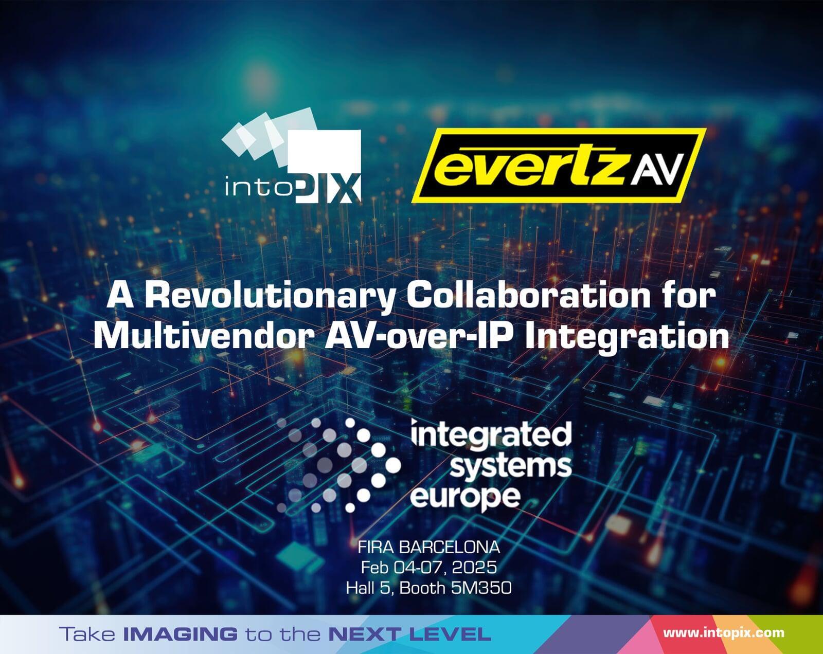 intoPIXとEvertzAV社は、ISE 2025で画期的なJPEG XS TDC圧縮機能によりIPMX AV-over-IPの相互運用性を強化  